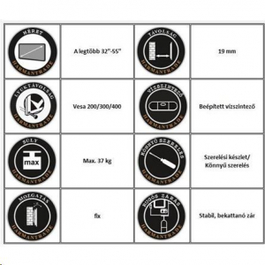 Harmantrade LD08 23"-55" TV fali tartó fekete